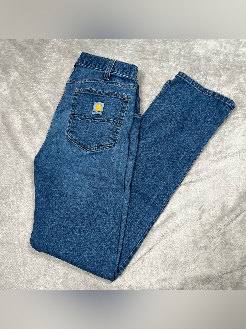 Carhartt Rugged Relaxed Fit Jeans Mens 31x33 Blue Denim Stretch Workwear BD2804